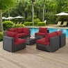 Modway Sojourn 7 Piece Outdoor Patio Sunbrella® Sectional Set - Canvas Red - Lifestyle 2
