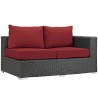 Modway Sojourn 11 Piece Outdoor Patio Sunbrella® Sectional Set - Canvas Red -  Left Arm Loveseat - Front Side Angle