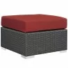 Modway Sojourn 11 Piece Outdoor Patio Sunbrella® Sectional Set - Canvas Red - Ottoman - Front Side Angle - Modway Sojourn 11 Piece Outdoor Patio Sunbrella® Sectional Set - Canvas Red - Ottoman - Front Side Angle