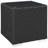 Modway Sojourn 11 Piece Outdoor Patio Sunbrella® Sectional Set - Canvas Red - Side Table - Front Side Angle