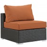 Modway Sojourn 10 Piece Outdoor Patio Sunbrella® Sectional Set - Canvas Tuscan - Armless Chair in Front Side Angle