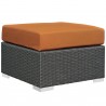 Modway Sojourn 10 Piece Outdoor Patio Sunbrella® Sectional Set - Canvas Tuscan - Ottoman in Front Side Angle