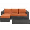 Modway Sojourn 3 Piece Outdoor Patio Sunbrella® Sectional Set - Canvas Tuscan - Set in Front Angle