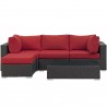 Modway Sojourn 5 Piece Outdoor Patio Sunbrella® Sectional Set - Canvas Red - Set in Front Angle