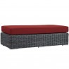 Modway Summon 9 Piece Outdoor Patio Sunbrella® Sectional Set - Canvas Red - Rectangular Ottoman in Front Side Angle