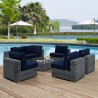 Modway Summon 7 Piece Outdoor Patio Sunbrella® Sectional Set - Canvas Navy - Lifestyle 2