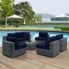 Modway Summon 7 Piece Outdoor Patio Sunbrella® Sectional Set - Canvas Navy - Lifestyle 2 - Modway Summon 7 Piece Outdoor Patio Sunbrella® Sectional Set - Canvas Navy - Lifestyle 2