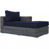 Modway Summon 5 Piece Outdoor Patio Sunbrella® Sectional Set - Canvas Navy - Chaise in Front Side Angle