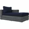 Modway Summon 5 Piece Outdoor Patio Sunbrella® Sectional Set - Canvas Navy - Chaise in Front Side Angle - Modway Summon 5 Piece Outdoor Patio Sunbrella® Sectional Set - Canvas Navy - Chaise in Front Side Angle