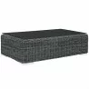 Modway Summon 5 Piece Outdoor Patio Sunbrella® Sectional Set - Canvas Navy - Table in Front Side Angle - Modway Summon 5 Piece Outdoor Patio Sunbrella® Sectional Set - Canvas Navy - Table in Front Side Angle