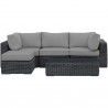 Modway Summon 5 Piece Outdoor Patio Sunbrella® Sectional Set in Canvas Antique Gray - Set in Front Angle