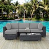 Modway Summon 5 Piece Outdoor Patio Sunbrella® Sectional Set in Canvas Gray - Lifestyle