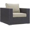 Modway Convene Outdoor Patio Armchair in Espresso Beige - Front Side Angle