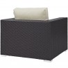 Modway Convene Outdoor Patio Armchair in Espresso Beige - Back Side Angle