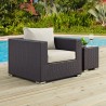 Modway Convene Outdoor Patio Armchair in Espresso Beige - Lifestyle