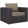 Modway Convene Outdoor Patio Armchair in Espresso Mocha - Front Side Angle