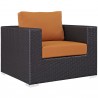 Modway Convene Outdoor Patio Armchair in Espresso Orange - Front Side Angle