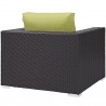 Modway Convene Outdoor Patio Armchair in Espresso Peridot - Back Side Angle