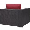 Modway Convene Outdoor Patio Armchair in Espresso Red - Back Side Angle