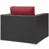 Modway Convene Outdoor Patio Armchair in Espresso Red - Back Side Angle - Modway Convene Outdoor Patio Armchair in Espresso Red - Back Side Angle