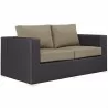 Modway Convene Outdoor Patio Loveseat in Espresso Mocha - Front Side Angle - Modway Convene Outdoor Patio Loveseat in Espresso Mocha - Front Side Angle