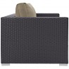 Modway Convene Outdoor Patio Loveseat in Espresso Mocha - Side Angle