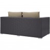 Modway Convene Outdoor Patio Loveseat in Espresso Mocha - Back Side Angle