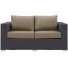 Modway Convene Outdoor Patio Loveseat in Espresso Mocha - Front Angle