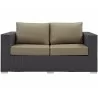 Modway Convene Outdoor Patio Loveseat in Espresso Mocha - Front Angle - Modway Convene Outdoor Patio Loveseat in Espresso Mocha - Front Angle