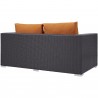 Modway Convene Outdoor Patio Loveseat in Espresso Orange - Back Side Angle