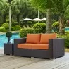 Modway Convene Outdoor Patio Loveseat in Espresso Orange - Lifestyle - Modway Convene Outdoor Patio Loveseat in Espresso Orange - Lifestyle