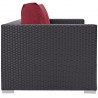 Modway Convene Outdoor Patio Loveseat in Espresso Red - Side Angle