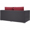 Modway Convene Outdoor Patio Loveseat in Espresso Red - Back Side Angle