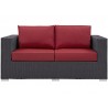 Modway Convene Outdoor Patio Loveseat in Espresso Red - Front Angle
