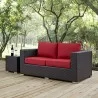 Modway Convene Outdoor Patio Loveseat in Espresso Red - Lifestyle - Modway Convene Outdoor Patio Loveseat in Espresso Red - Lifestyle