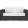 Modway Convene Outdoor Patio Loveseat in Espresso White - Front Angle
