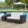 Modway Convene Outdoor Patio Loveseat in Espresso White - Lifestyle - Modway Convene Outdoor Patio Loveseat in Espresso White - Lifestyle