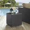 Modway Convene Outdoor Patio Side Table - Espresso - Lifestyle - Modway Convene Outdoor Patio Side Table - Espresso - Lifestyle