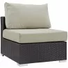 Modway Convene Outdoor Patio Armless in Espresso Beige - Front Side Angle - Modway Convene Outdoor Patio Armless in Espresso Beige - Front Side Angle