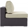 Modway Convene Outdoor Patio Armless in Espresso Beige - Side Angle