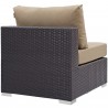 Modway Convene Outdoor Patio Armless in Espresso Mocha - Back Side Angle