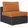 Modway Convene Outdoor Patio Armless in Espresso Orange - Front Side Angle - Modway Convene Outdoor Patio Armless in Espresso Orange - Front Side Angle