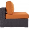 Modway Convene Outdoor Patio Armless in Espresso Orange - Side Angle