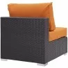Modway Convene Outdoor Patio Armless in Espresso Orange - Back Side Angle - Modway Convene Outdoor Patio Armless in Espresso Orange - Back Side Angle