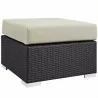 Modway Convene Outdoor Patio Fabric Square Ottoman in Espresso Beige - Front Side Angle - Modway Convene Outdoor Patio Fabric Square Ottoman in Espresso Beige - Front Side Angle