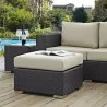 Modway Convene Outdoor Patio Fabric Square Ottoman in Espresso Beige - Lifestyle - Modway Convene Outdoor Patio Fabric Square Ottoman in Espresso Beige - Lifestyle