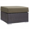 Modway Convene Outdoor Patio Fabric Square Ottoman in Espresso Mocha - Front Side Angle
