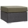 Modway Convene Outdoor Patio Fabric Square Ottoman in Espresso Mocha - Front Side Angle - Modway Convene Outdoor Patio Fabric Square Ottoman in Espresso Mocha - Front Side Angle