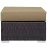 Modway Convene Outdoor Patio Fabric Square Ottoman in Espresso Mocha - Front Angle - Modway Convene Outdoor Patio Fabric Square Ottoman in Espresso Mocha - Front Angle