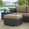 Modway Convene Outdoor Patio Fabric Square Ottoman in Espresso Mocha - Lifestyle - Modway Convene Outdoor Patio Fabric Square Ottoman in Espresso Mocha - Lifestyle